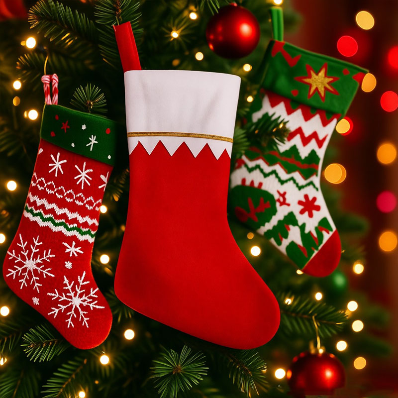 Christmas Stocking Hanging - Holiday Christmas Stocking Fireplace Hanging Sock
