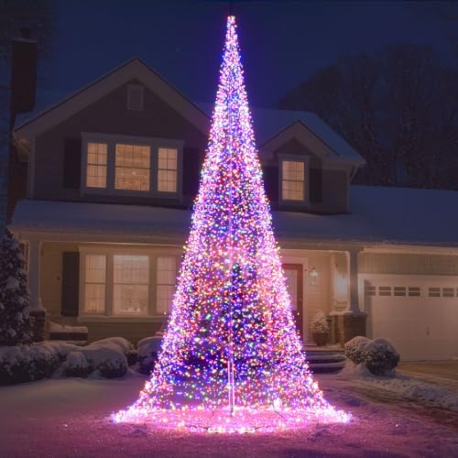 Christmas Lights Outdoor - Outdoor Flagpole LED Christmas Tree 33FT