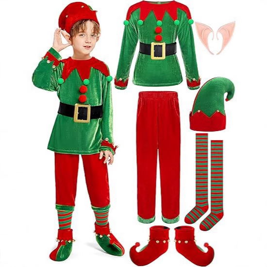 Elf Costume Christmas - Christmas Elf Costume Set Green Red