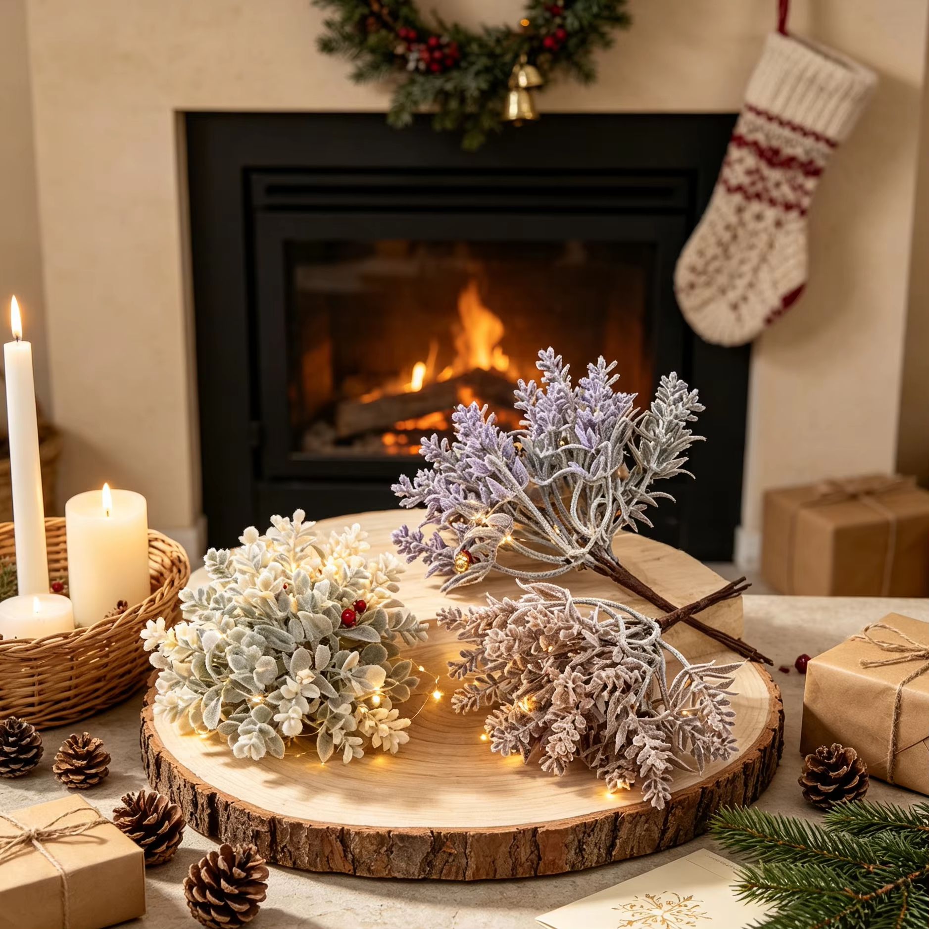 1/5PCS Artificial Plastic Flow - Christmas Wreath Fake ulasan dan harga