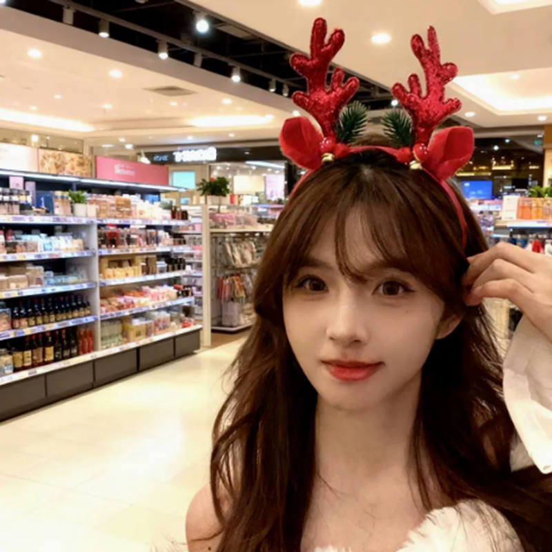 Christmas Glitter Deer Antlers - Reindeer Antlers Headband ulasan dan harga