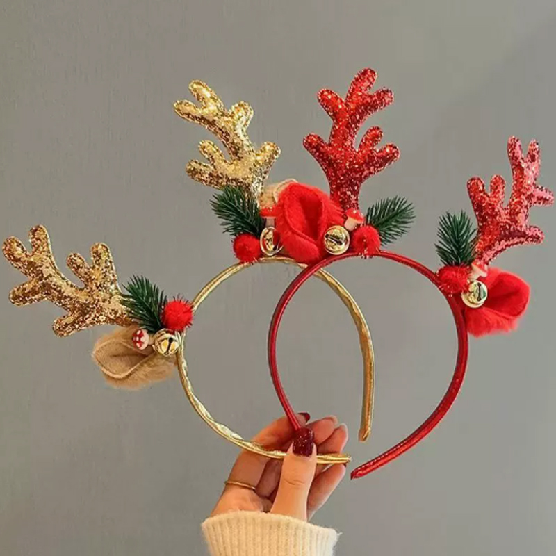 Christmas Glitter Deer Antlers - Reindeer Antlers Headband ulasan dan harga