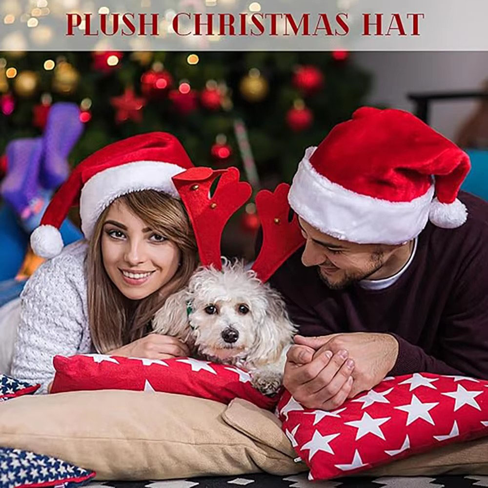 New Christmas Hat Adults Child - Santa Hat Plush ulasan dan harga