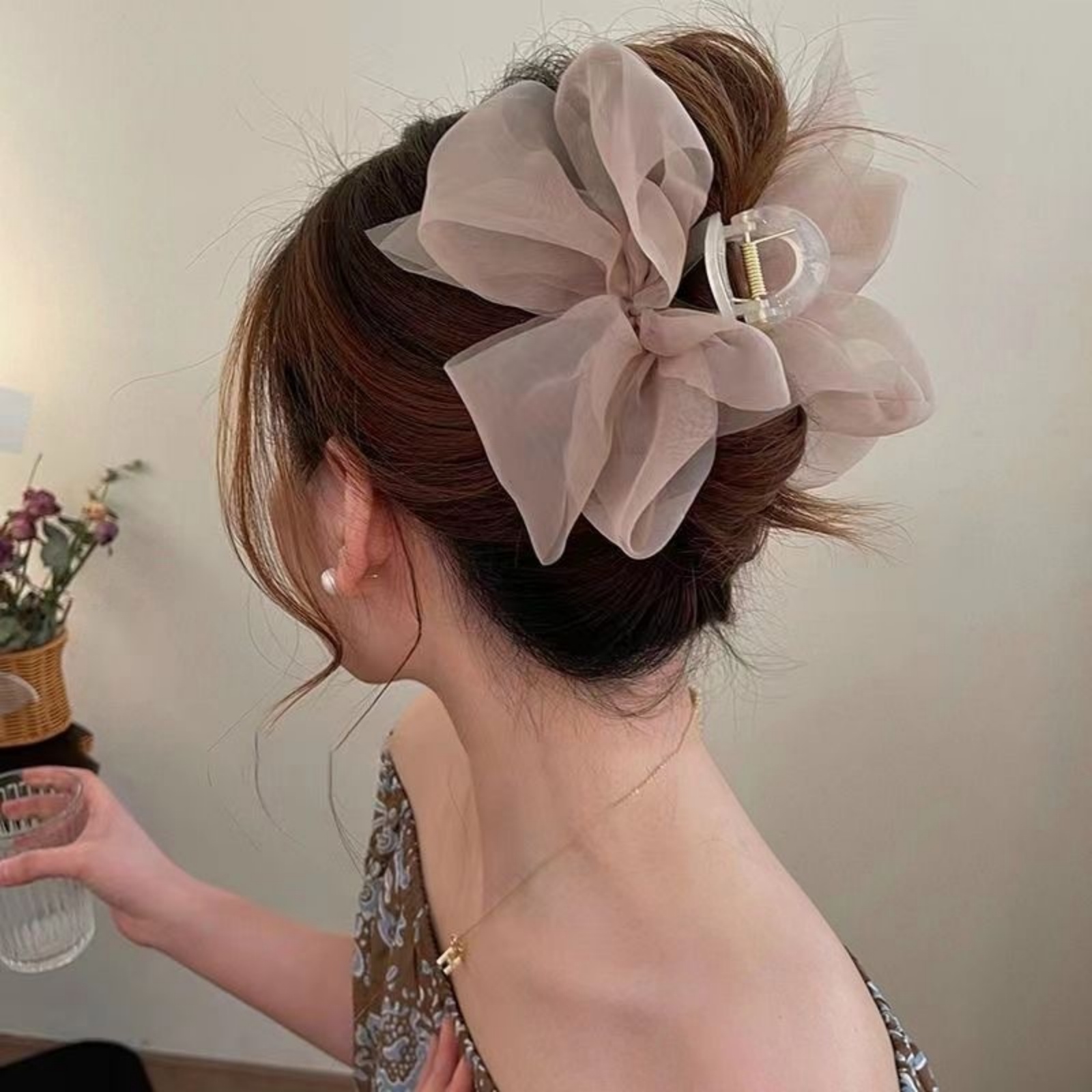 1PCFashion Mesh Tulle Large Bo - Ribbon Bow Gift ulasan dan harga