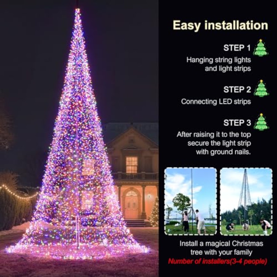 Outdoor Flagpole LED Christmas - Christmas Lights Outdoor ulasan dan harga