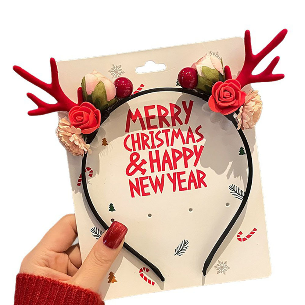 Cute Hair Accessories Velvet C - Reindeer Antlers Headband ulasan dan harga