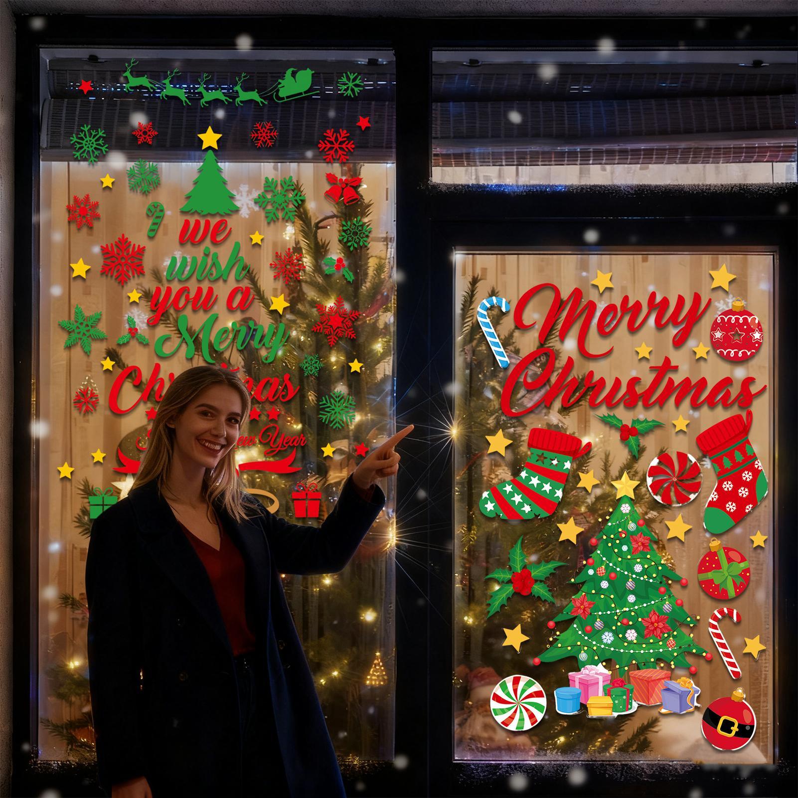 3 Pieces Christmas wall sticke - Snowflake Window Decal ulasan dan harga